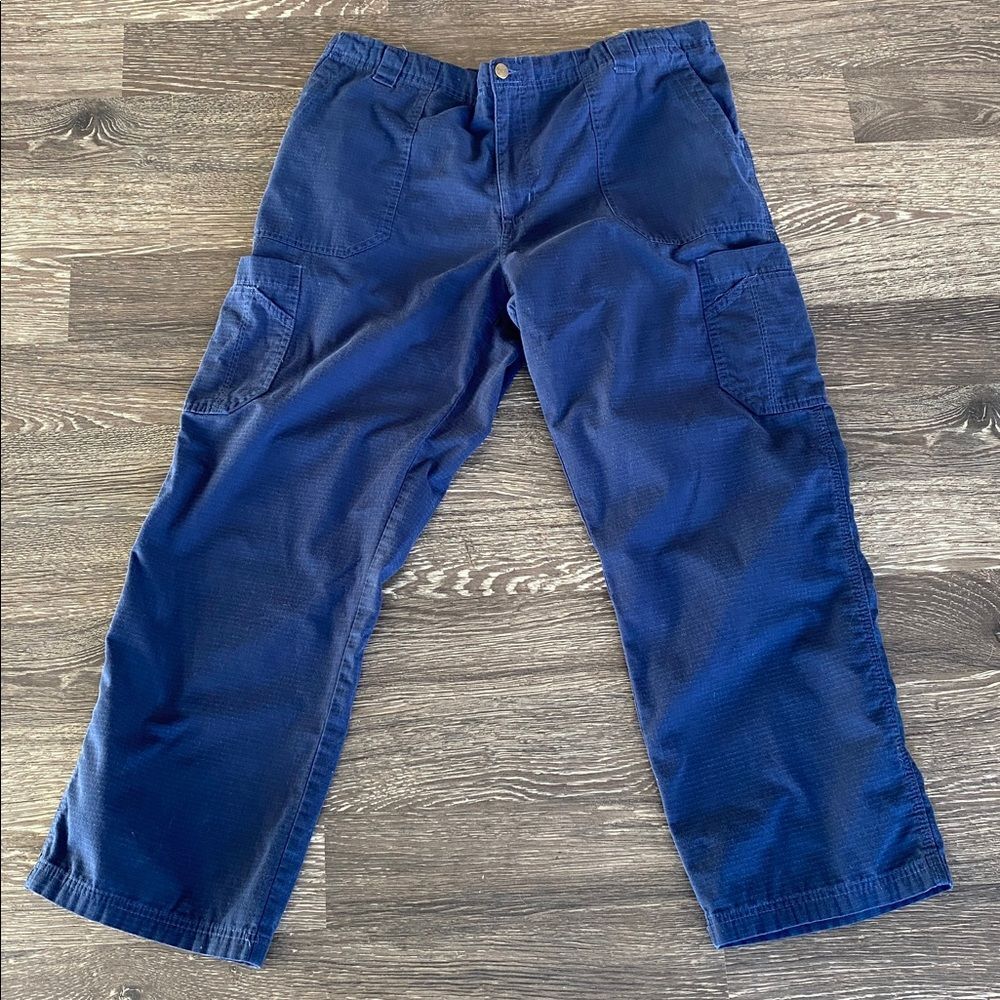Carhartt Men's Navy Cargo Pants XL Lightweight Textured Hiking Outdoor Vacation - Picture 4 of 12